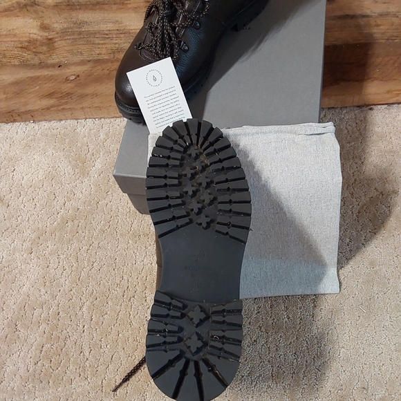 Aquatalia weatherproof holt tumbled calf dark brown leather lace up men's boots - Picture 4 of 6